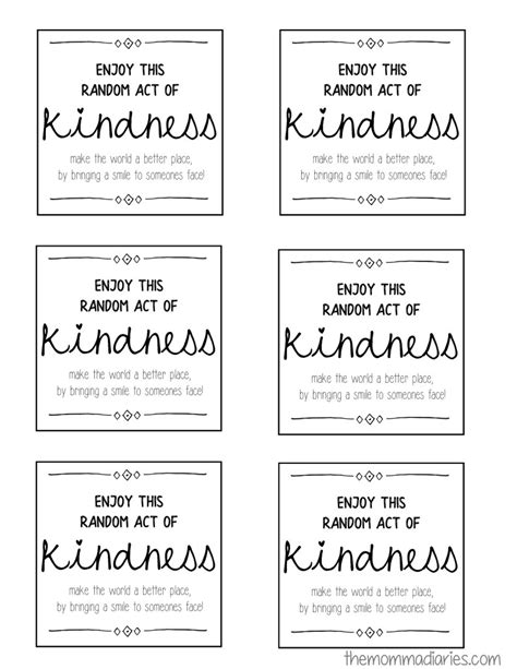 random acts of kindness printable notes